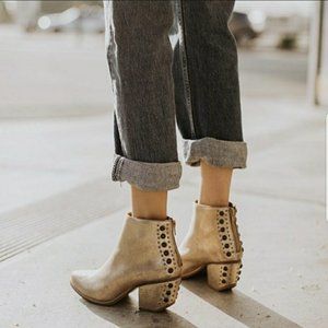 NEW Matisse Orwell Gold Studded Heeled Ankle Booties